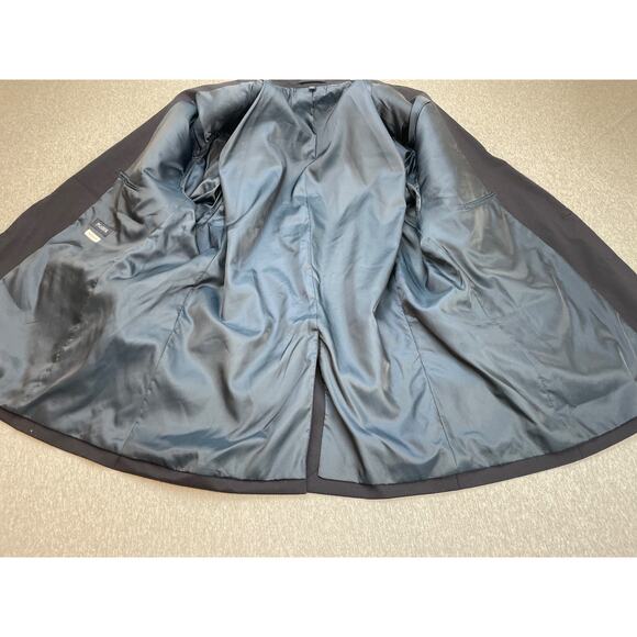 Jos A Bank Blazer Men 52R Navy Blue Wool Blend Stretch Gold Buttons - Picture 4 of 10